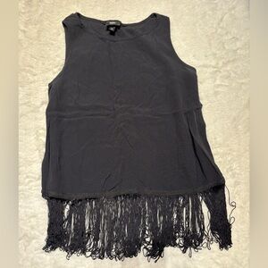 Mossimo Supply Co. Black Fringe Tank Top